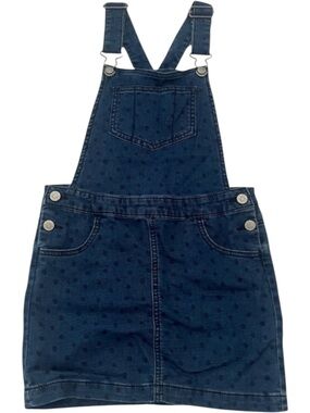Cat & Jack Denim Overall Skirt Girls Size Medium 7 Blue Jumper Dress Adjustable